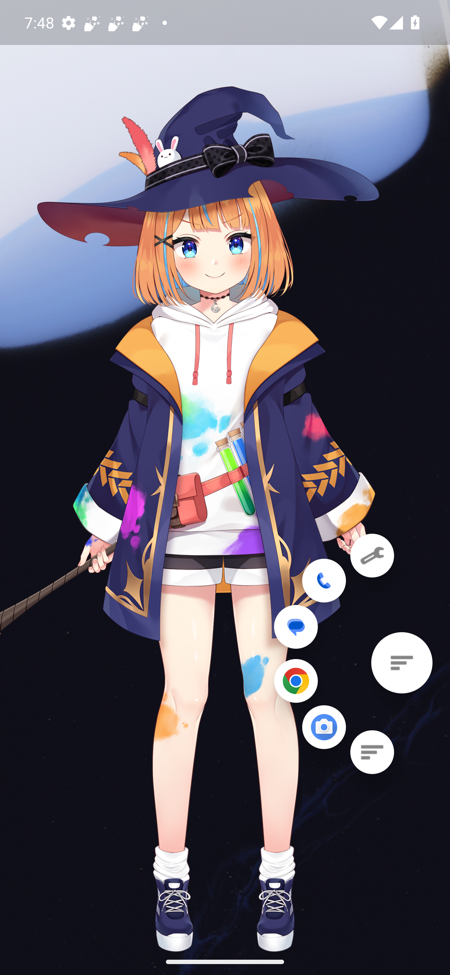 EvaLauncher floating menu opened on the home screen